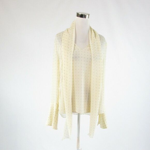 Rachel Roy cream bell sleeve blouse L - Picture 1 of 8